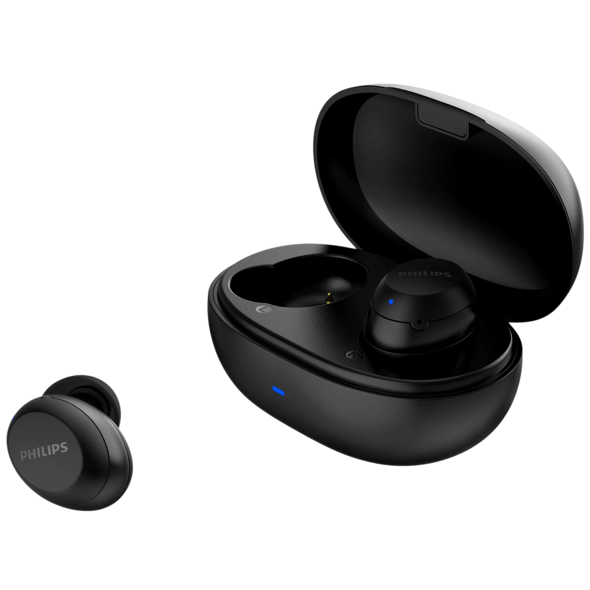 Philips 1000 Series TAT1235BK/97 In-Ear Noise Isolation Truly Wireless Earbuds with Mic (Bluetooth 5.1, Smart Pairing, Black)_1