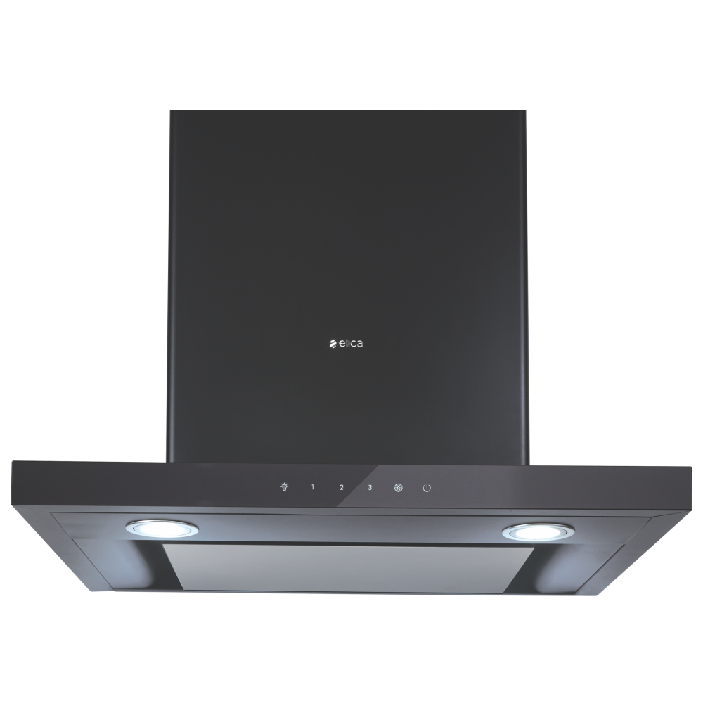 Elica Spot H4 EDS HE LTW 60 Nero T4V LED 1010 m³/hr 60cm Wall Mount Chimney (Touch Control, Black)_1