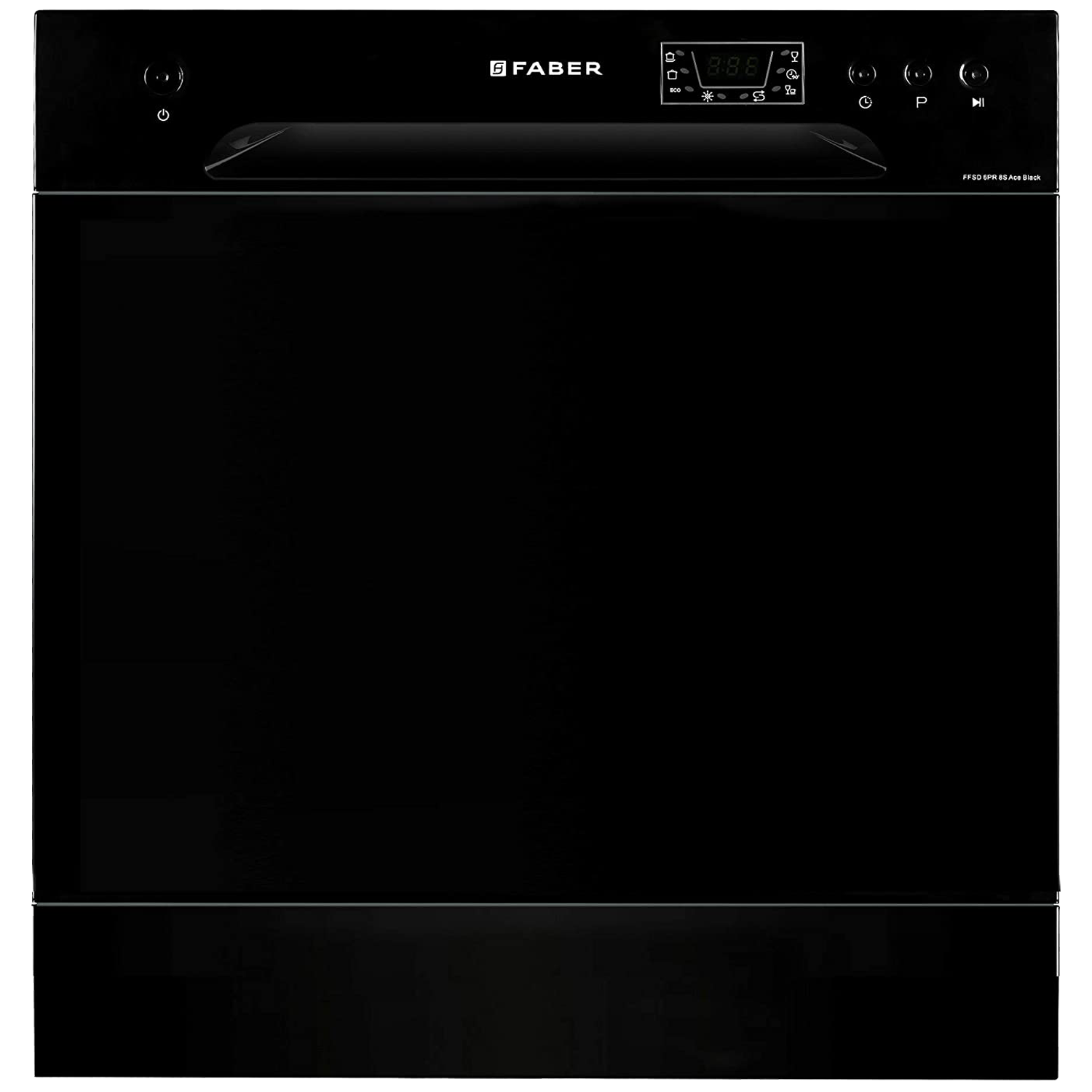 

Faber 8 Place Setting Counter Top Dishwasher (Self Clean Filter System, FFSD 6PR 8S Ace, Black), No color