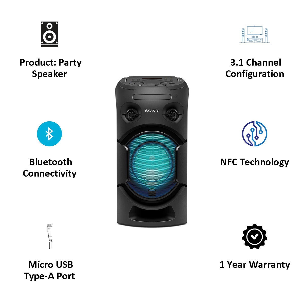 Sony MHC-V21D Party Speaker (Multi-Device Connection, Black)_4