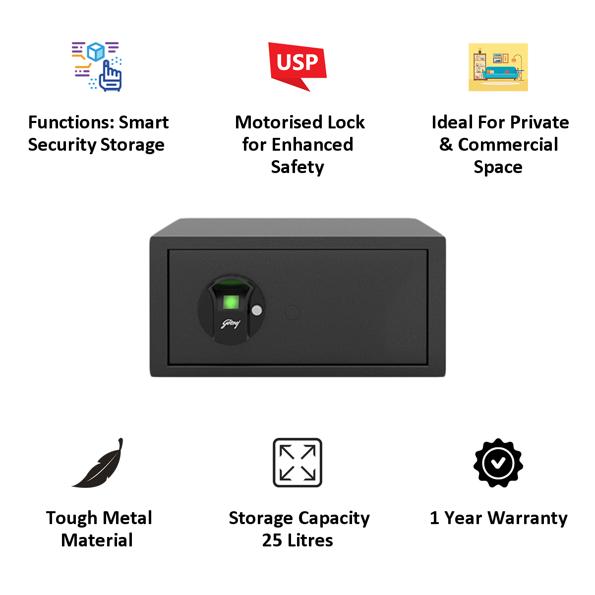 Godrej 25 Litres Safe Bio Smart Locks (NX Pro, Grey)_4