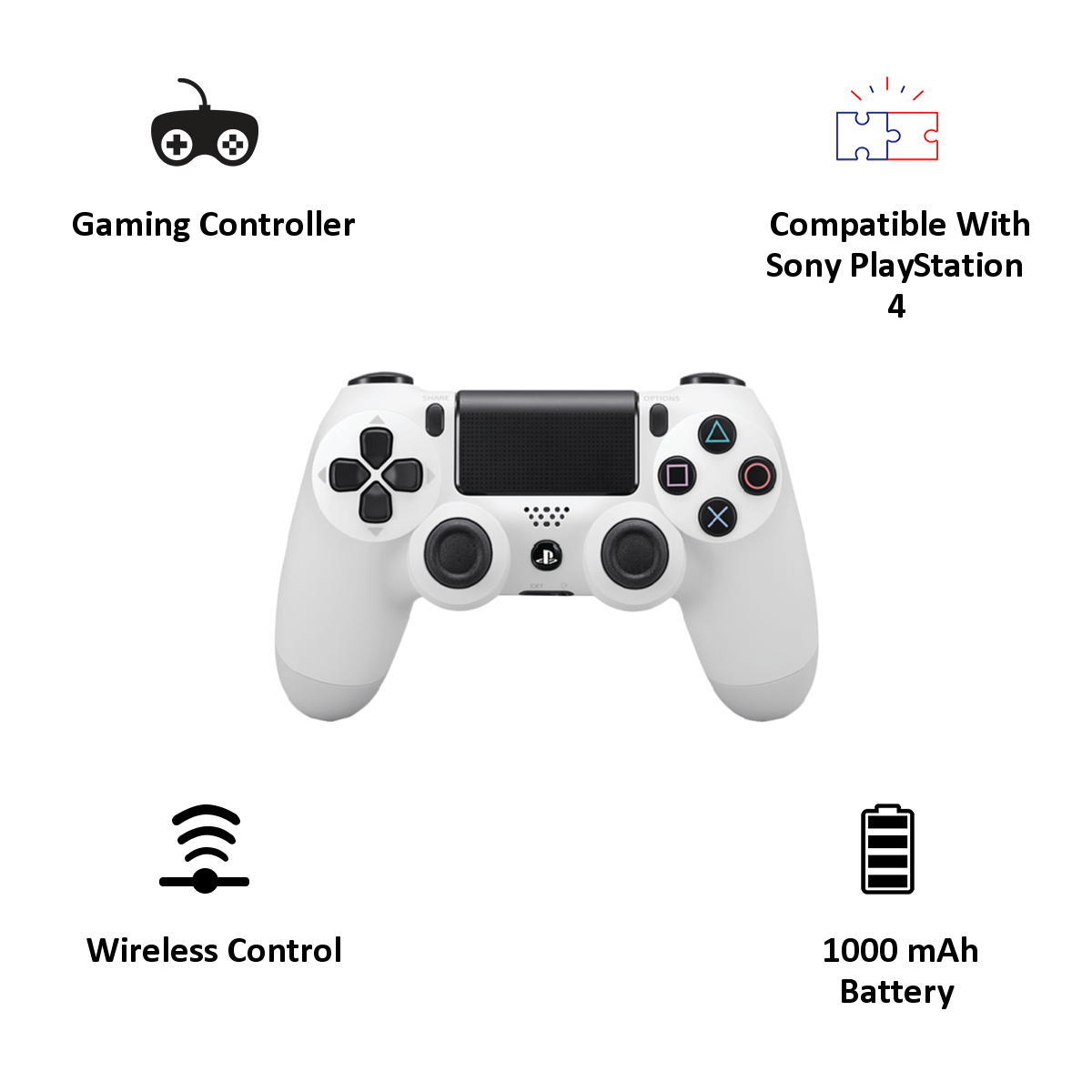 Sony Dualshock 4 Wireless Controller for PlayStation 4 (White)_3