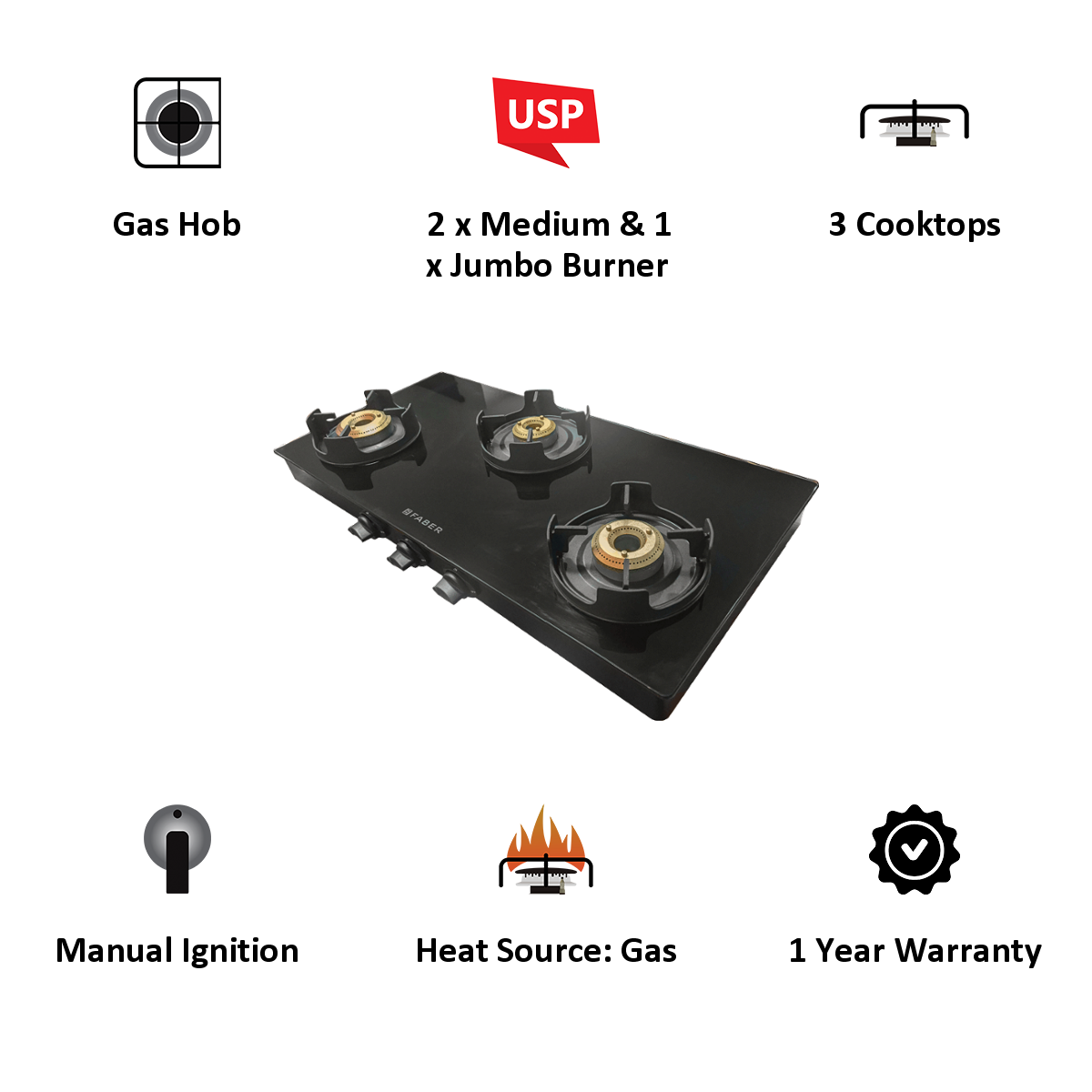 faber hob top onyx 3bb bk ci