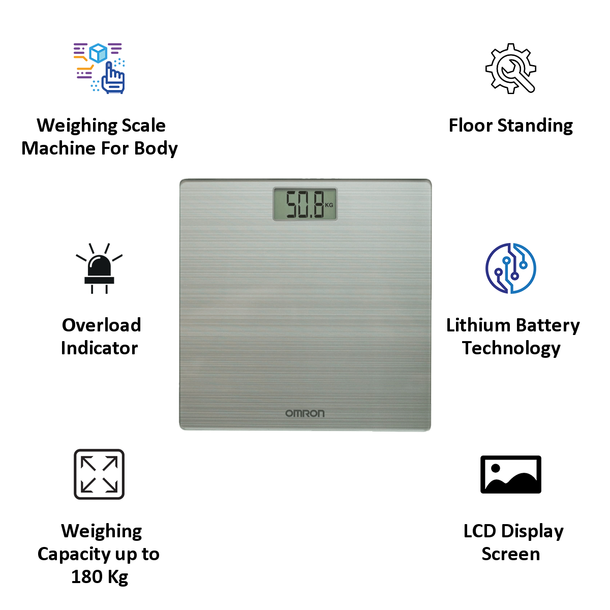 Omron Digital Body Weight Scale (Battery Powered, HN-286, White)_3