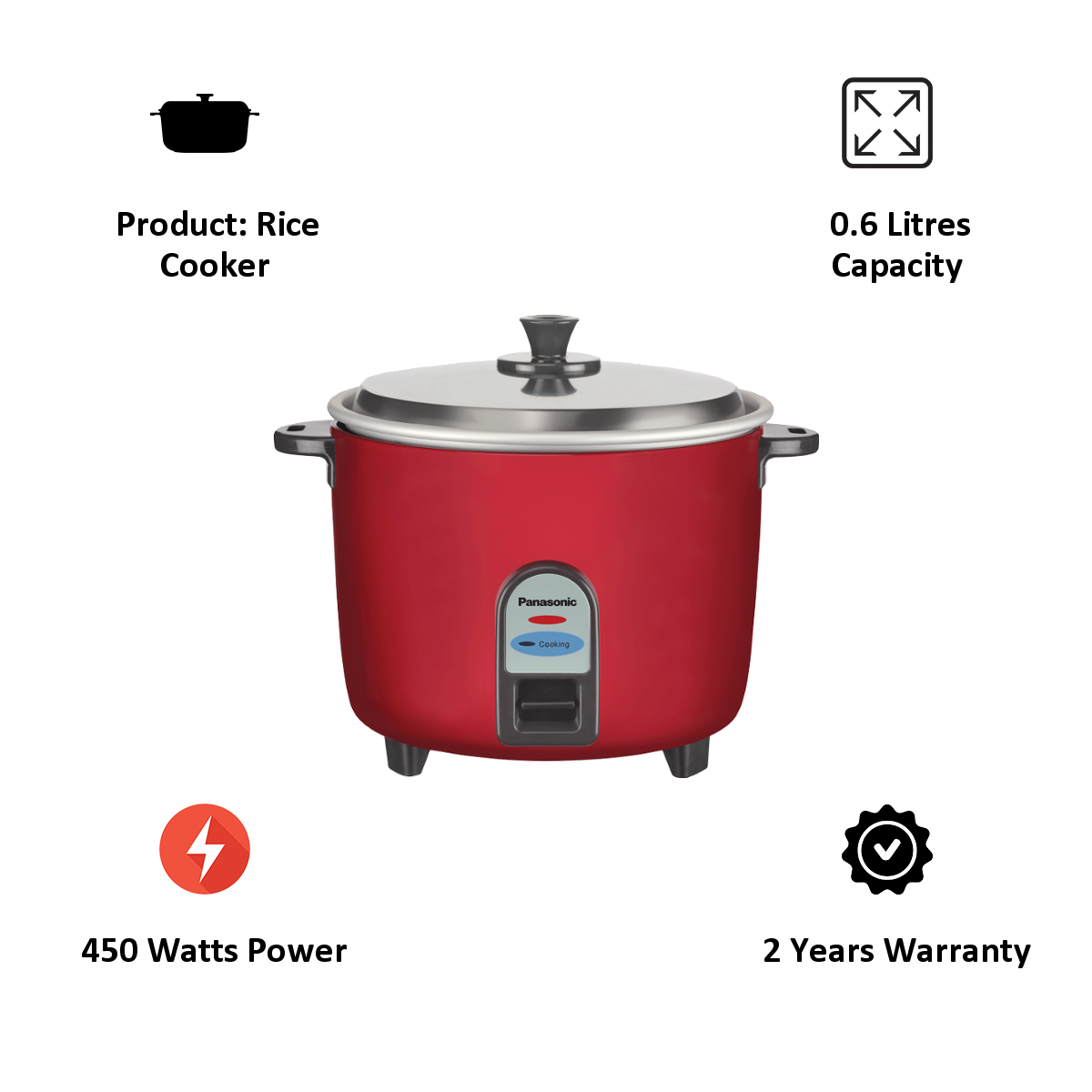 Buy Panasonic Power Saving 1 Litre Electric Rice Cooker (Automatic ...