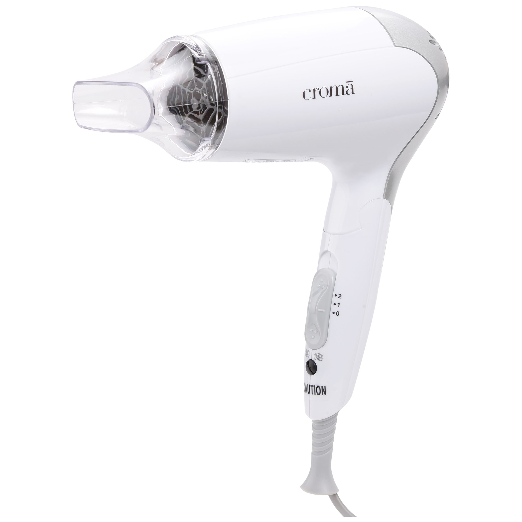 Croma 2 Setting Hair Dryer (Dual Voltage Knob, CRAH4056, White)