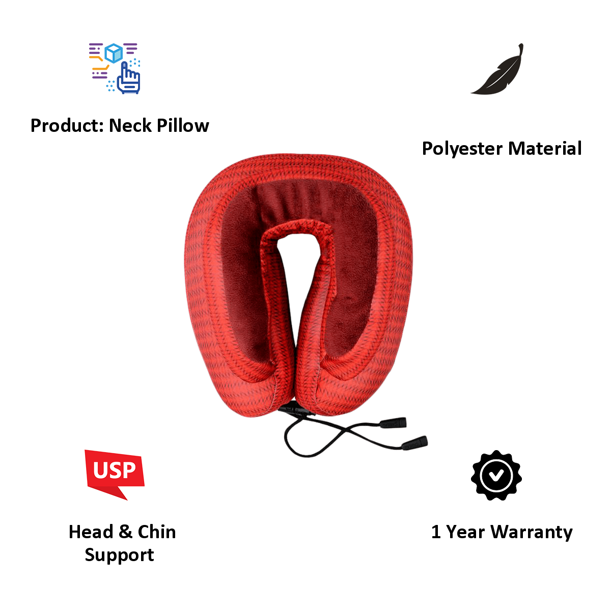 Cabeau Evo Microbead Travel Neck Pillow (TPEM2627, Red)_4