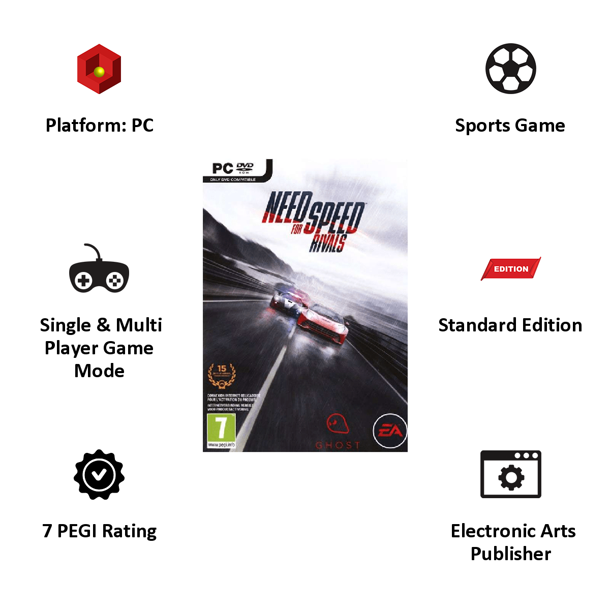 Buy Om Game World Need FOR Speed Rivals PC Game DVD Online at Low Prices in  India
