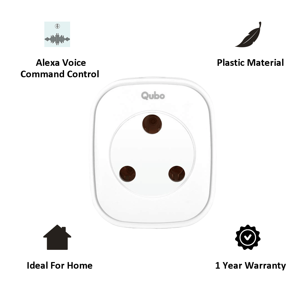 Buy Qubo Smart Plug - 16 Amp Plug, Voice Control with Alexa