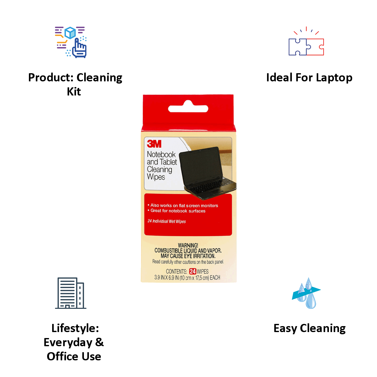 3M Notebook Screen Cleaning Wipes (CL630, Grey)_2
