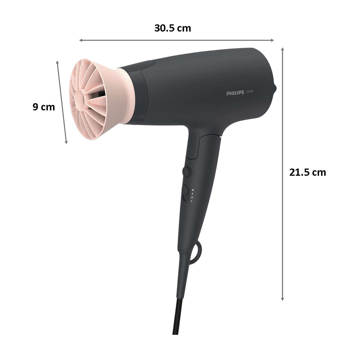 Philips 3000 Series 6 Setting Hair Dryer (ThermoProtect Technology, BHD356/10, Pink/Black)_3