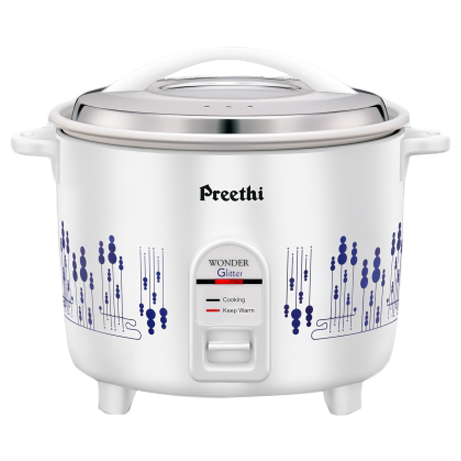 Preethi Glitter 1 Litre Electric Rice Cooker (Anodized Aluminium Pan, RC322, White)_1