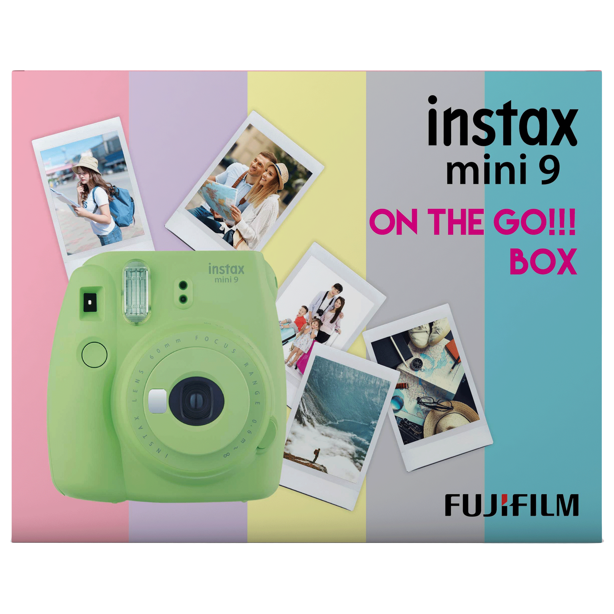 Fujifilm Instax Mini 9 On-The-Go Instant Camera Kit (Automatic Film Feeding Out, Lime Green)_2