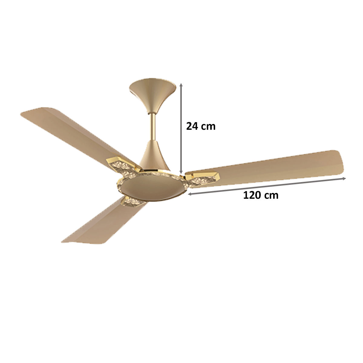 Crompton Aura 120cm 3 Blade Ceiling Fan (Anti-Dust Technology,  Designer 2D, Golden)_2