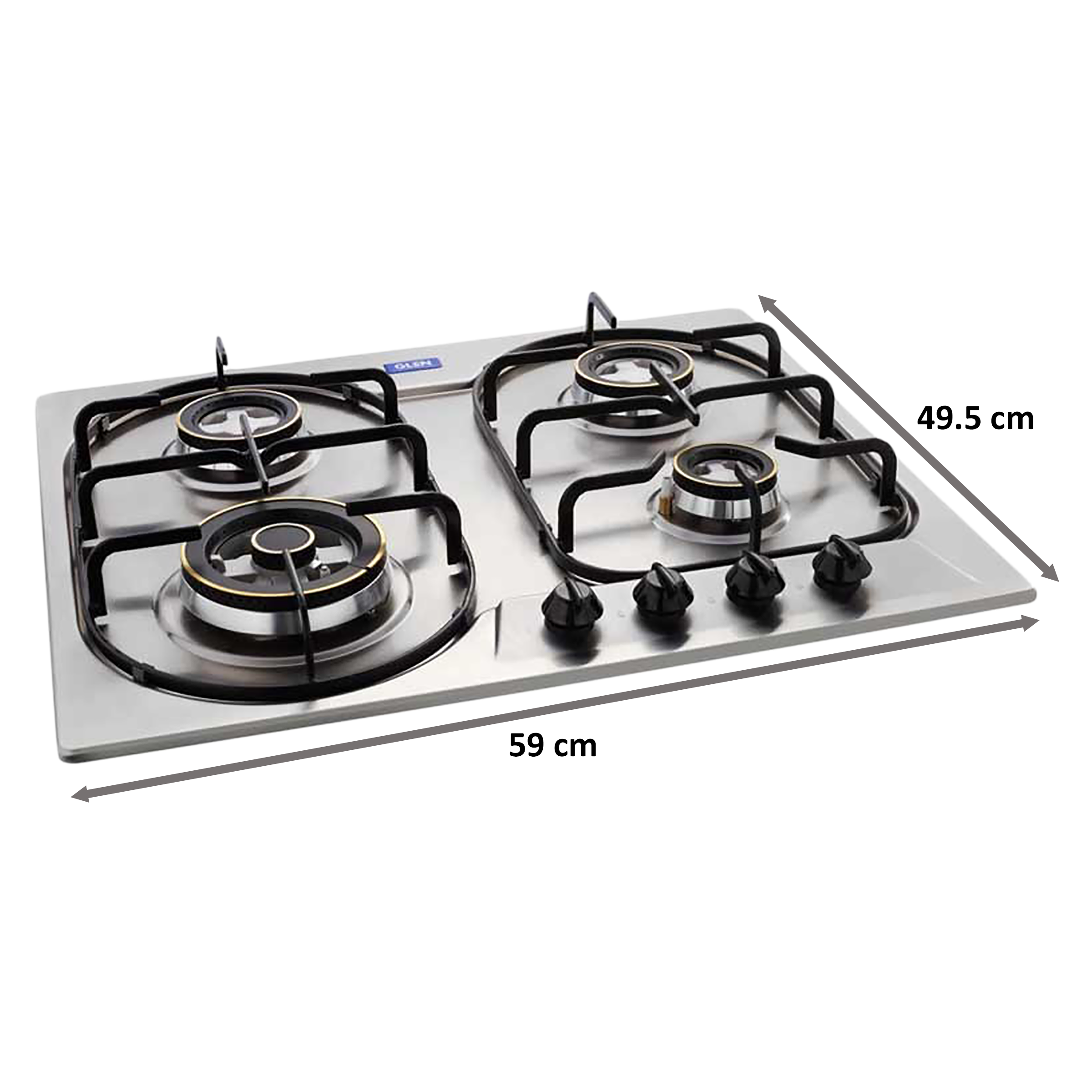 Glen 1061 DB TR 4 Burner Stainless Steel Grade 304 Built-in Gas Hob (Integrated Auto Ignition, Silver)_2