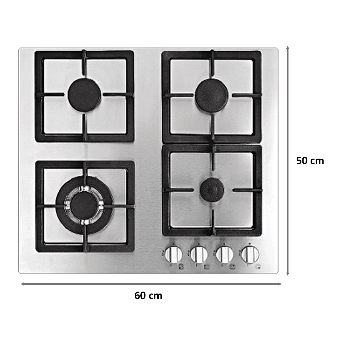 Buy Whirlpool Akc 641 4 Burner Stainless Steel Gas Stove Cast Iron Grid 62050 Silver Online Croma