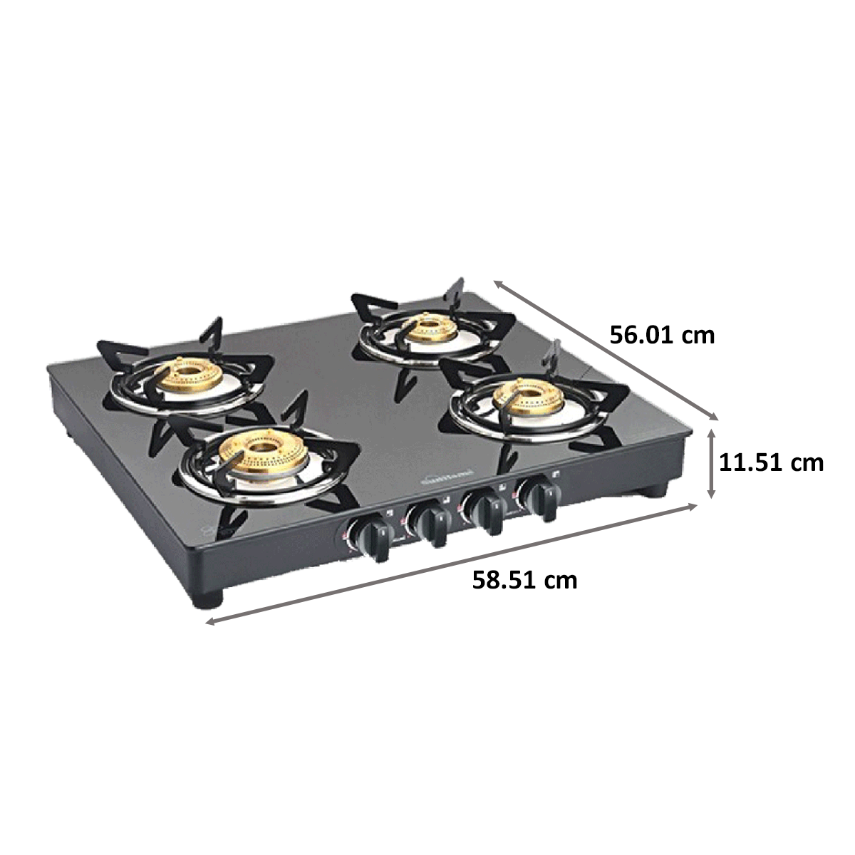 sunflame gas stove 4 burner glass top price