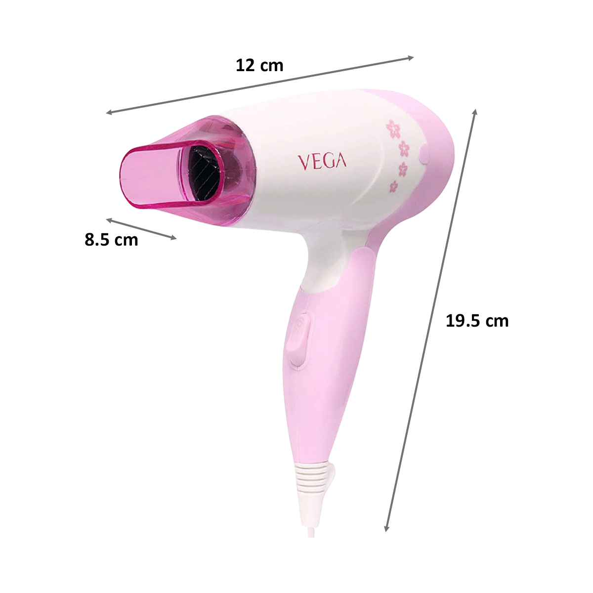 Buy Vega Insta Glam 2 Setting Hair Dryer (Detachable Nozzle, VHDH-20,  White/Pink) Online - Croma