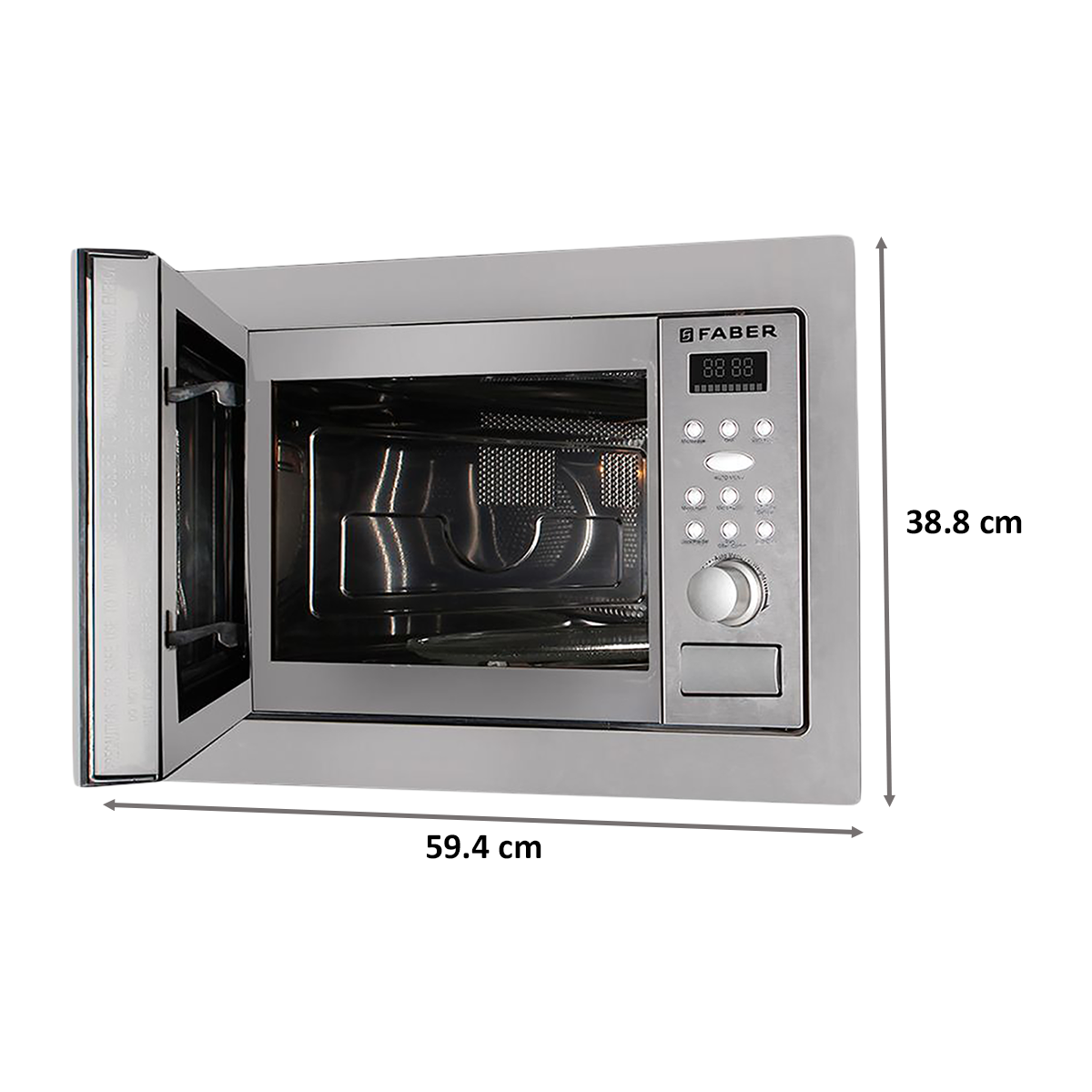 Faber 25 Litres Built-in Microwave Oven (10 Auto Cook Menus, FBI MWO 25L CGS BK, Stainless Steel)_2