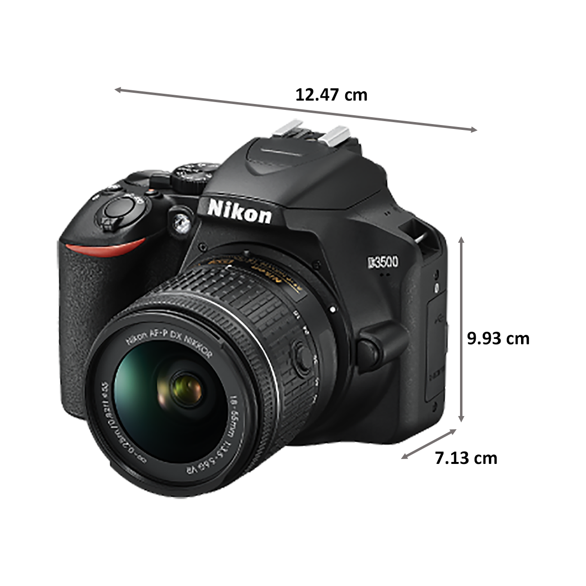 Nikon 24.2 MP DSLR Camera Body with 18 - 55 mm Lens (D3500, Black)_2