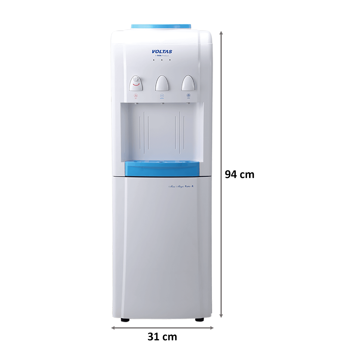 Voltas Minimagic Pure R 4.1 Litres 3 Taps Top Load Water Dispenser (6210204, White)_2