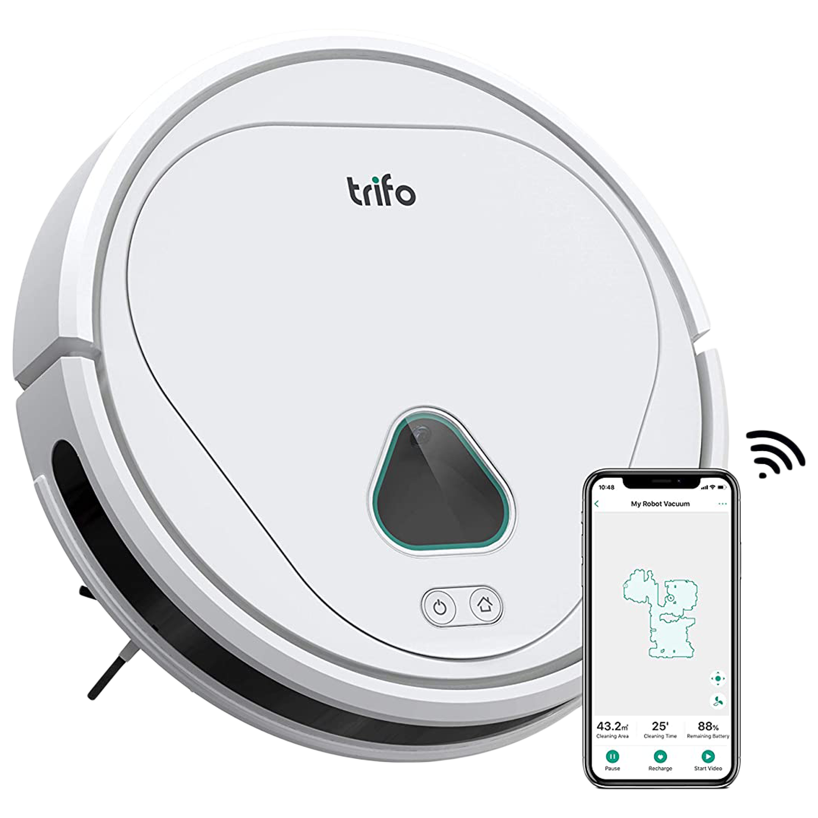 

Trifo Max-P 40 Watts Robotic Vacuum Cleaner (0.6 Litres Tank, FBA73949, White), No color