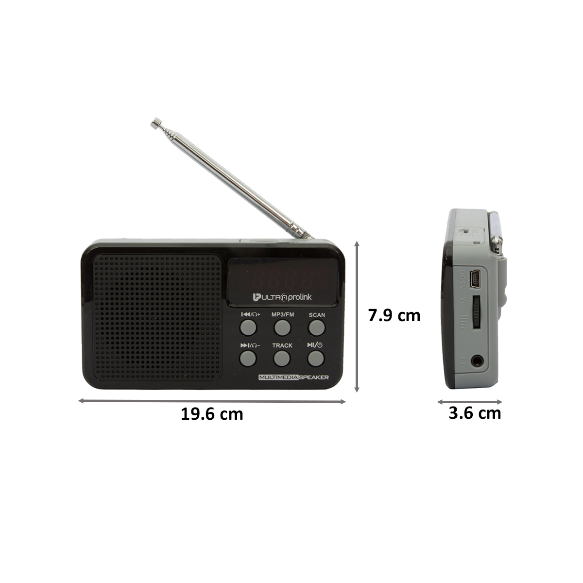 Ultraprolink Retro Vintage Micro SD Card MP3 Playable 3 Watts Classic Portable FM Radio Player (UM0017, Black)_2