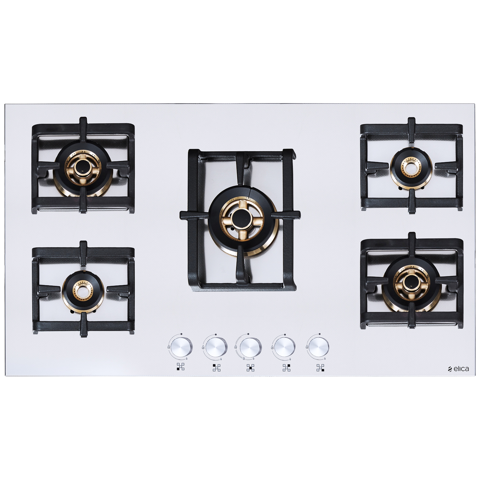 Elica Inox Pro FB MFC 5B 90 MT 5 Burner Stainless Steel Built-in Gas Hob (Cast Iron Grids, 3025, Steel)_1