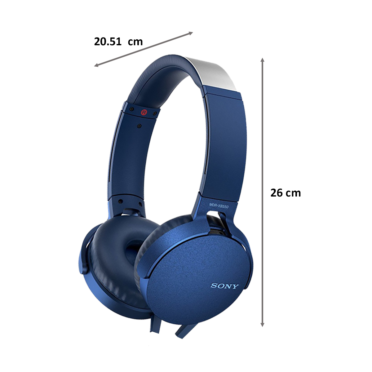 Sony MDR XB550AP On Ear Headphones with Mic (Blue)_2