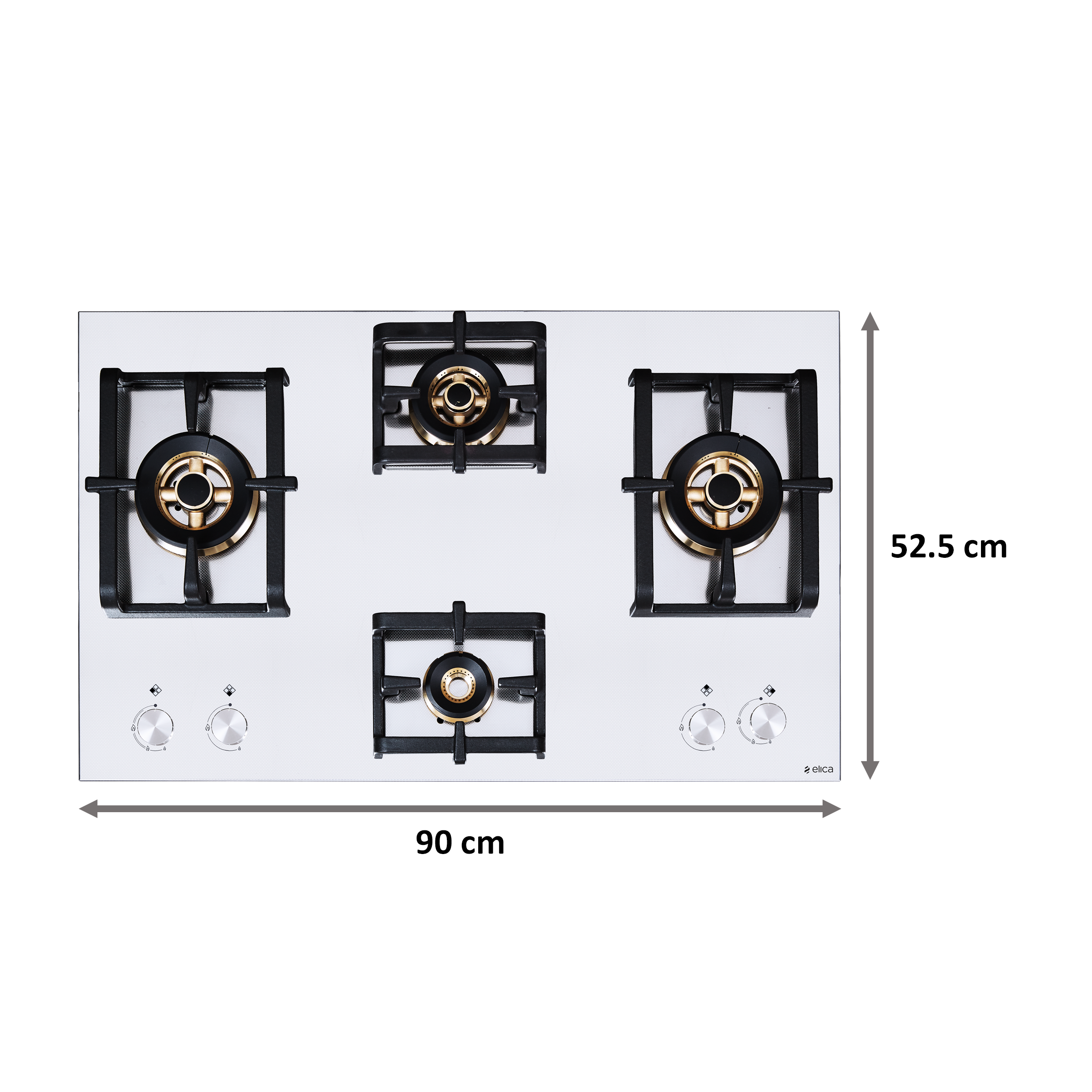 Elica Inox Pro FB MFC 4B 91 DX 4 Burner Stainless Steel Built-in Gas Hob (Cast Iron Grids, 3021, Steel)_2