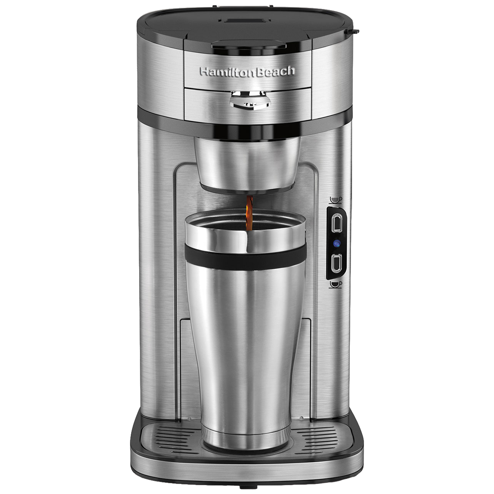 

Hamilton Beach The Scoop 1 Cup Fully Automatic Coffee Maker (49981-SAU, Silver), No color