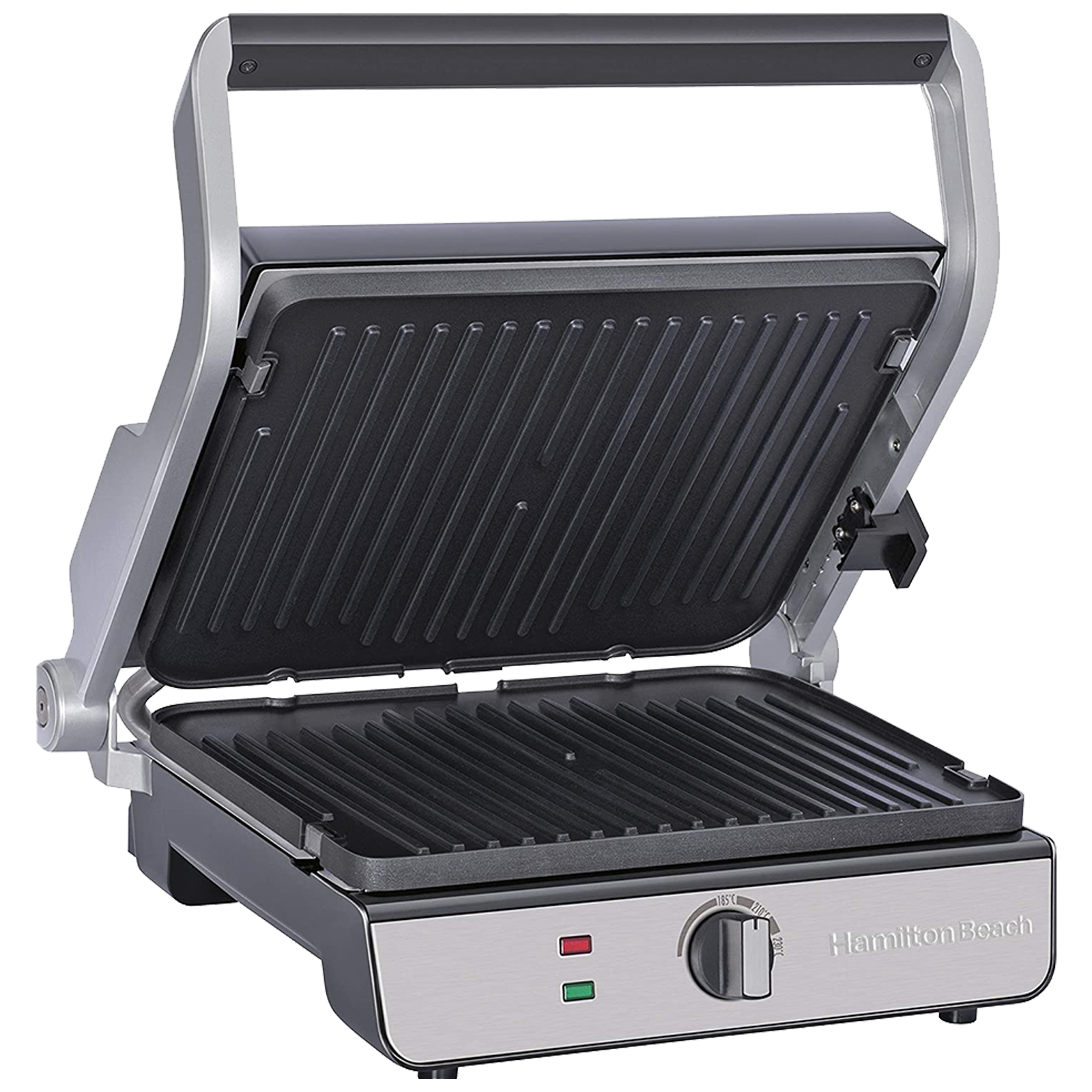 

Hamilton Beach 1740 Watts 4 Slices Automatic Grilling Waffle Making Griller (25341-SAU, Silver), No color