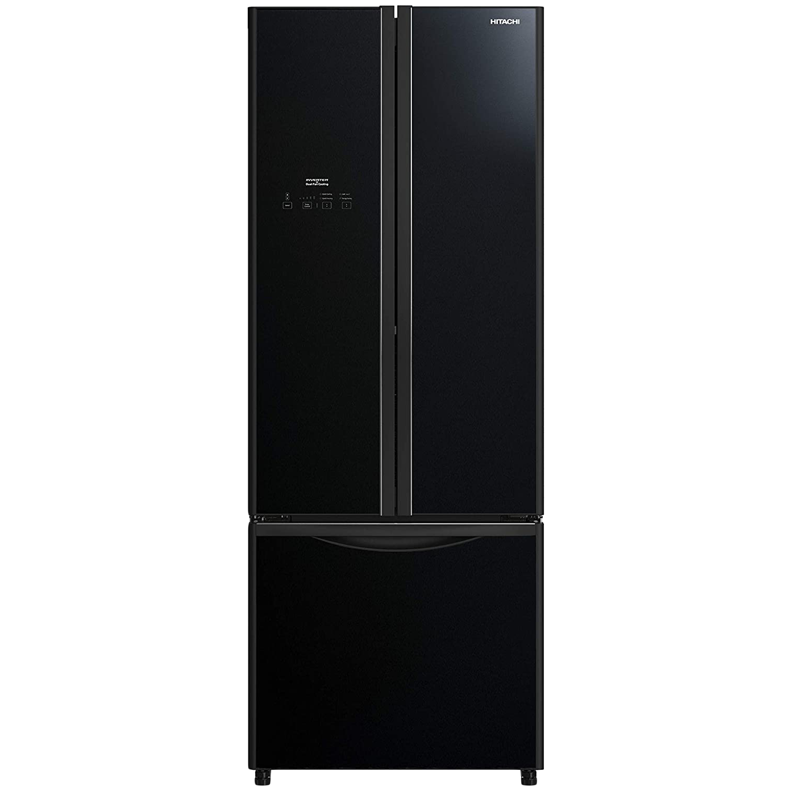 

Hitachi 510 Litres Frost Free Inverter French Door Refrigerator (Nano Titanium Filter, R-WB560PND9, Glass Black), No color