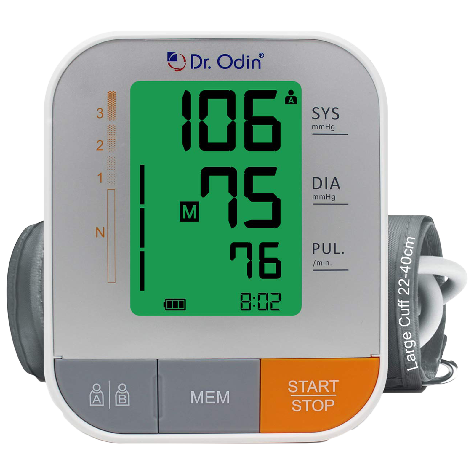 Dr. Odin LCD Blood Pressure Monitor (Auto Power Off, B12, White)_1
