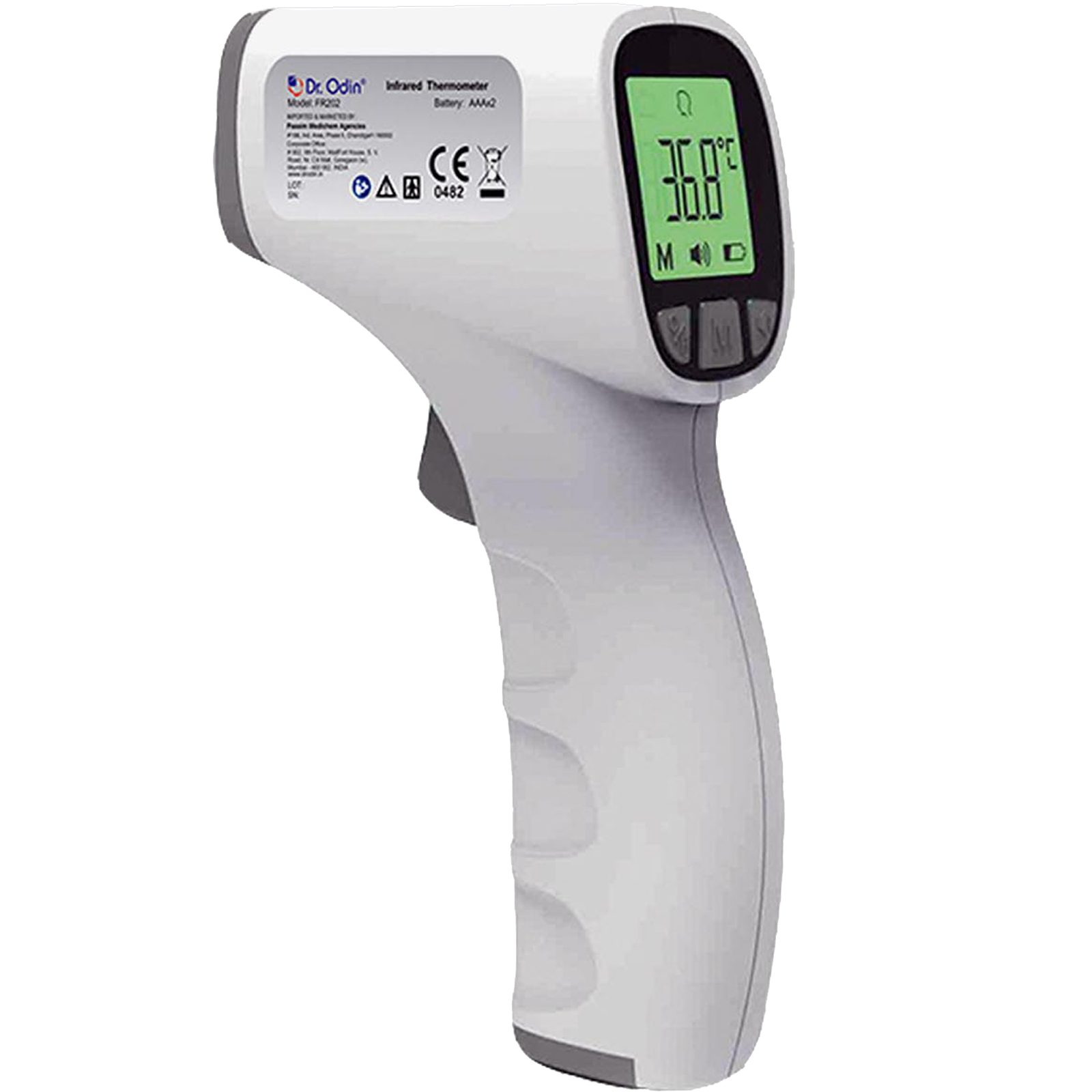 Dr. Odin - Dr. Odin LCD Infrared Thermometer (Automatic Mode Switch, JPD-FR202, White)