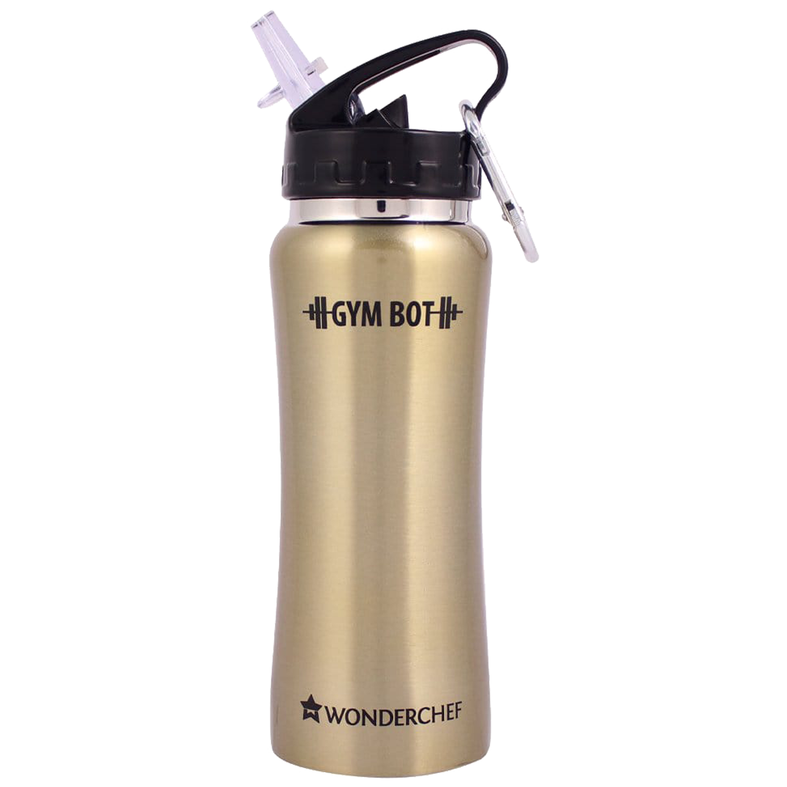wonderchef - wonderchef Gym-Bot 0.5 Litres Stainless Steel Water Bottle (Spill and Leak Proof, 63153150, Gold)