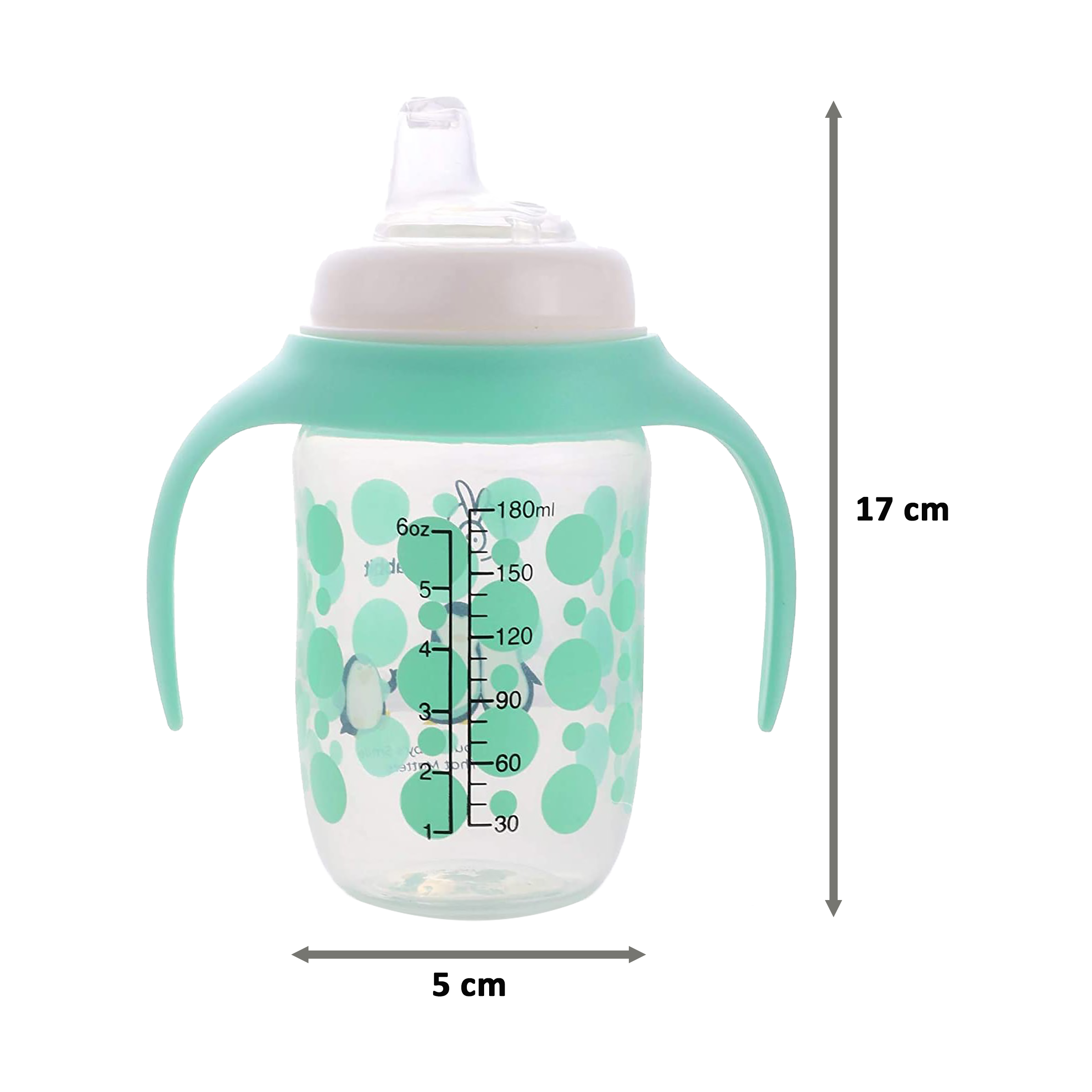 R for Rabbit Penguin Spout 180ml Baby Feeding Bottle (Anti Spill Hygienic Soft Silicone Spout, SSPGG01, Green)_2