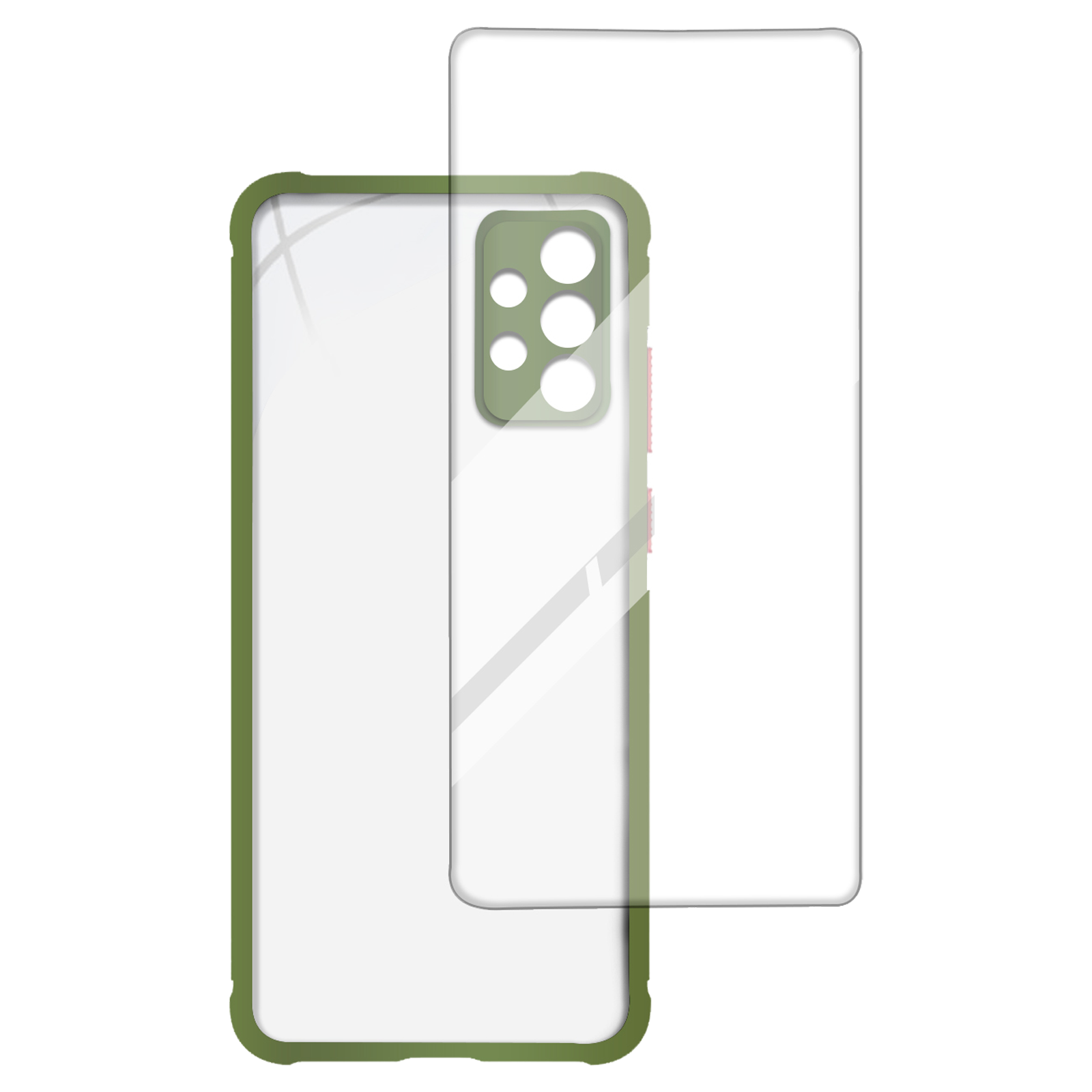 

Arrow Hybrid Back Case and Screen Protector Bundle For Samsung Galaxy A72 (Ultra Transparent Visibility, AR-972, Light Green), No color