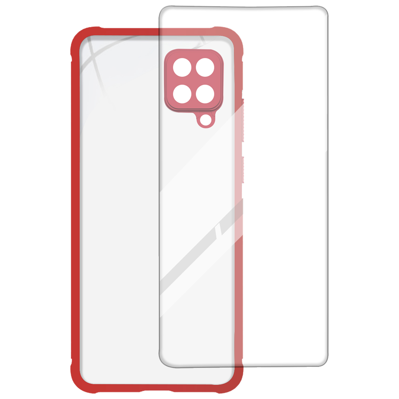 arrow - Arrow Hybrid Back Case and Screen Protector Bundle For samsung Galaxy A12 (Ultra Transparent Visibility, AR-1050, Red)