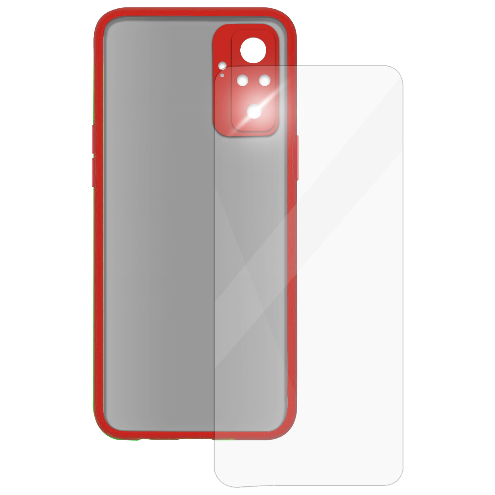 

Arrow Camera Duplex Back Case and Screen Protector Bundle For Xiaomi Redmi Note 10 Pro (Ultra Transparent Visibility, AR-1010, Red), No color