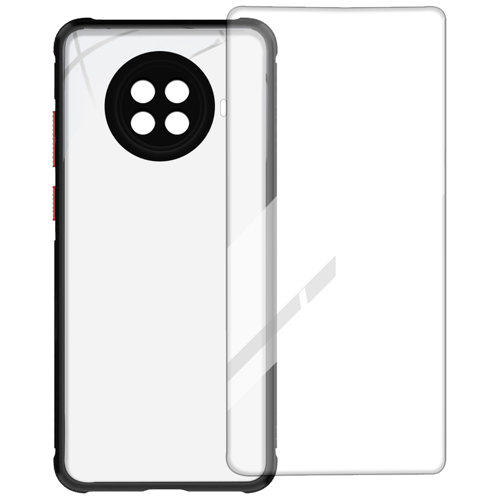 Arrow Hybrid Back Case and Screen Protector Bundle For Xiaomi Mi 10i (Ultra Transparent Visibility, AR-1013, Black)_1