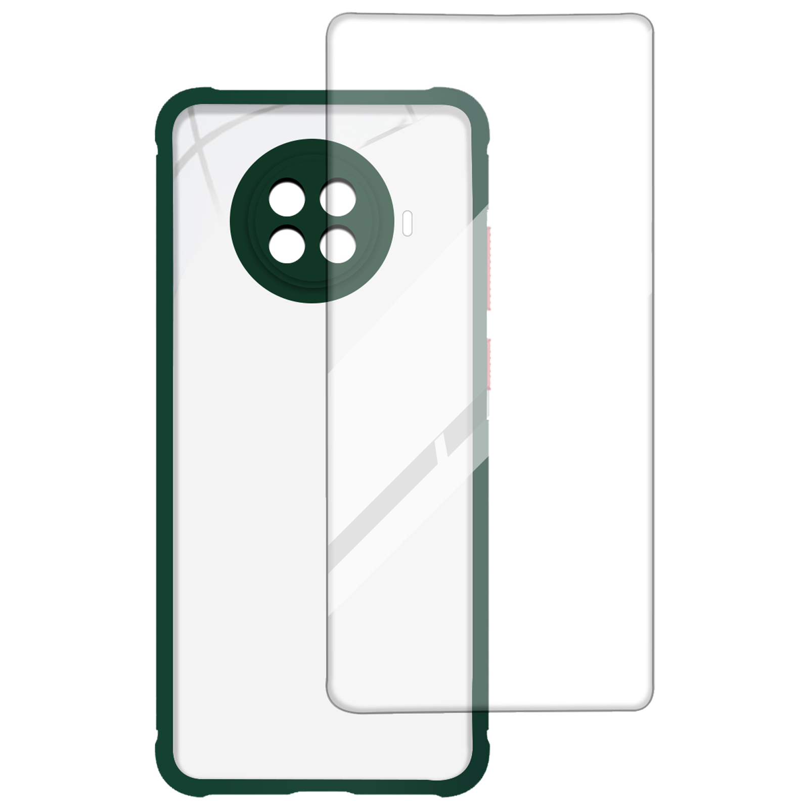 Arrow Hybrid Back Case and Screen Protector Bundle For Xiaomi Mi 10i (Ultra Transparent Visibility, AR-1016, Dark Green)_1