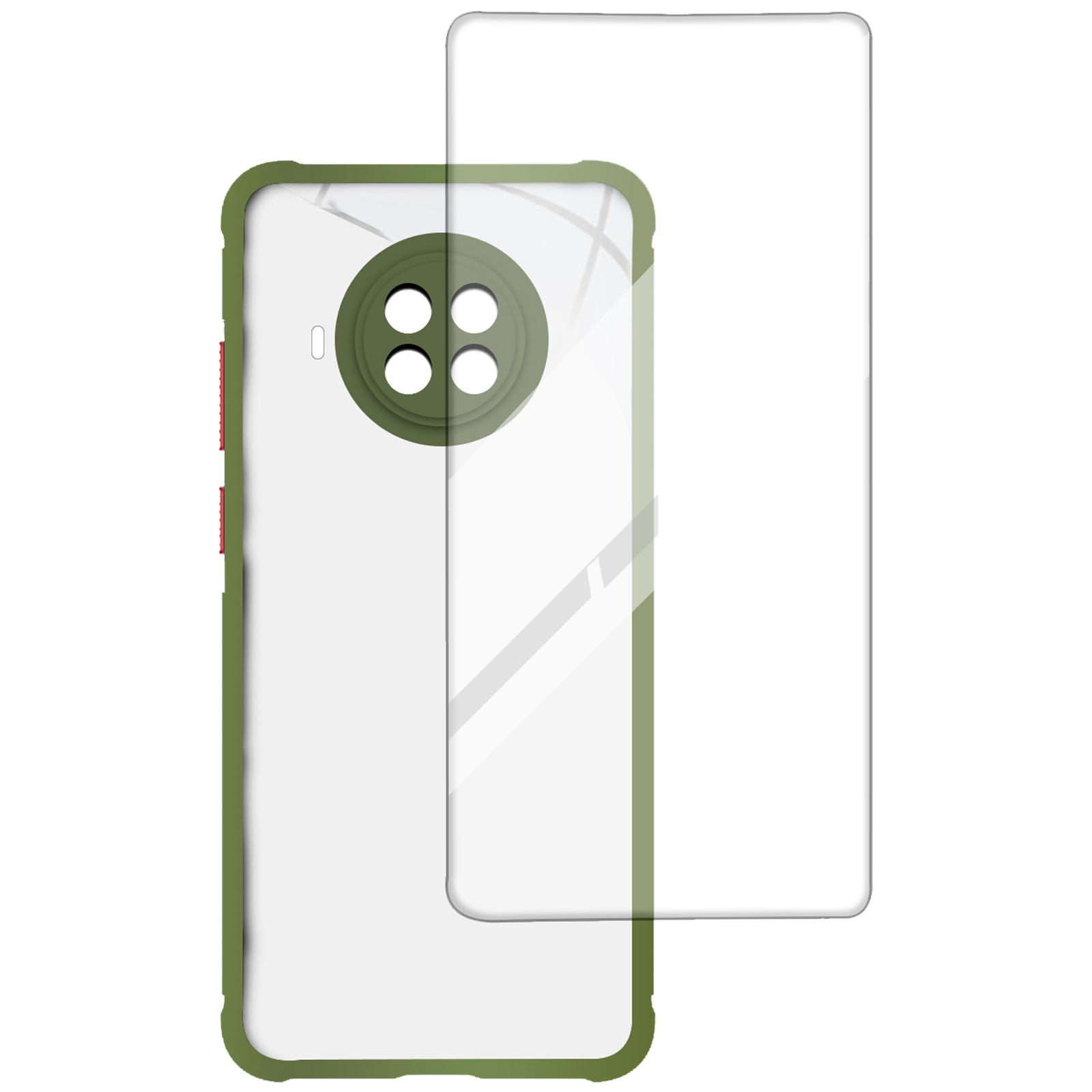 Arrow Hybrid Back Case and Screen Protector Bundle For Xiaomi Mi 10i (Ultra Transparent Visibility, AR-1017, Light Green)