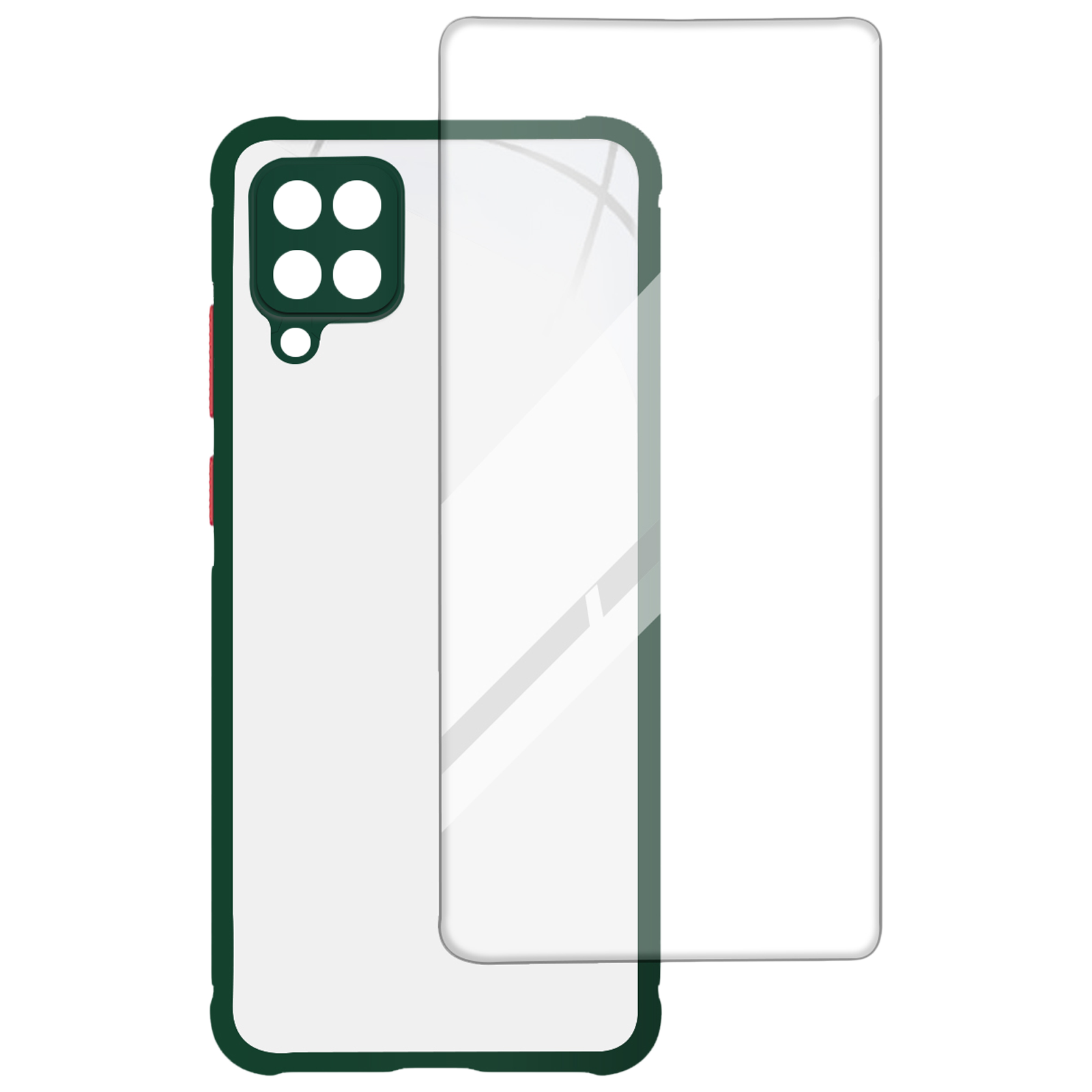 

Arrow Hybrid Back Case and Screen Protector Bundle For Samsung Galaxy M12 (Ultra Transparent Visibility, AR-981, Dark Green), No color