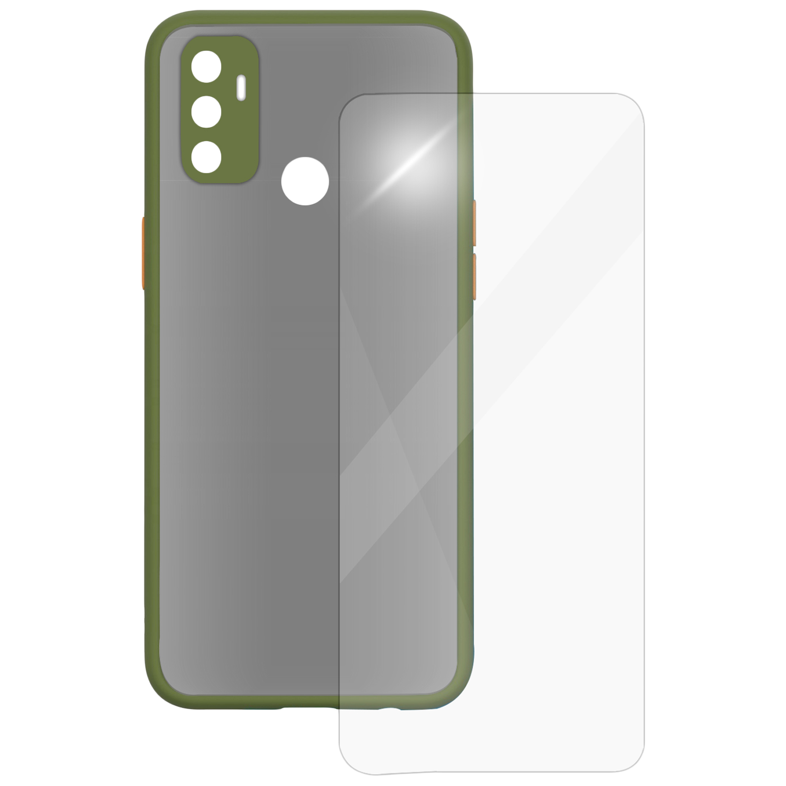 

Arrow Camera Duplex Back Case and Screen Protector Bundle For Oppo A53 (Ultra Transparent Visibility, AR-962, Light Green), No color