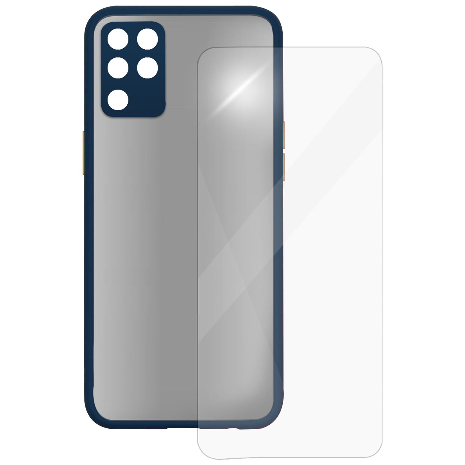 Arrow Camera Duplex Back Case and Screen Protector Bundle For Oppo F19 Pro (Ultra Transparent Visibility, AR-984, Blue)