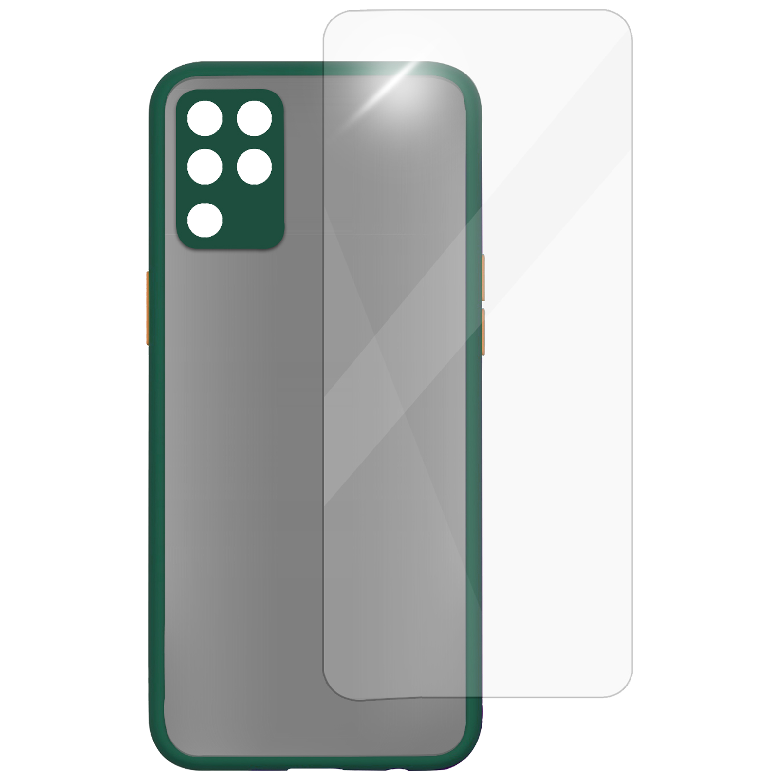 

Arrow Camera Duplex Back Case and Screen Protector Bundle For Oppo F19 Pro (Ultra Transparent Visibility, AR-986, Dark Green), No color