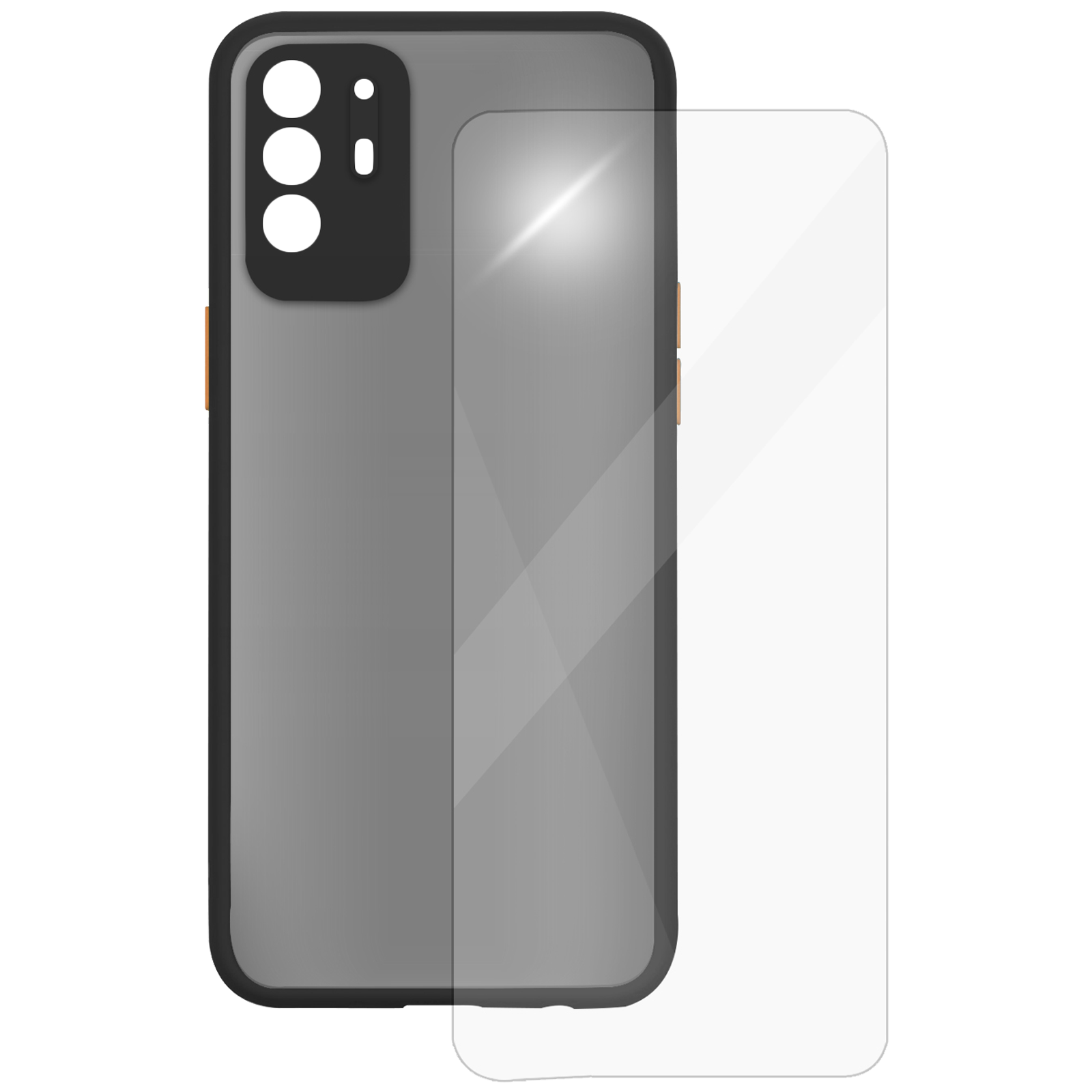 Arrow Camera Duplex Back Case and Screen Protector Bundle For Oppo F19 Pro+ (Ultra Transparent Visibility, AR-988, Black)_1