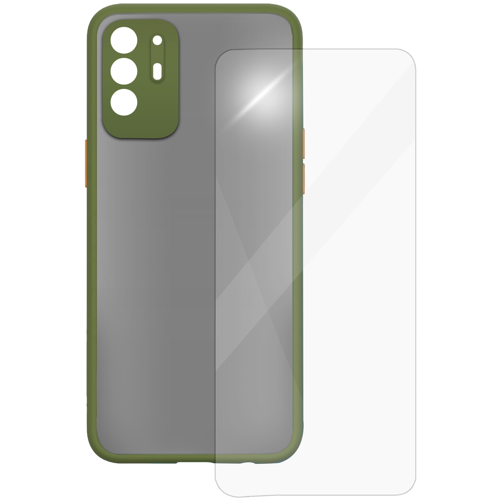 Arrow Camera Duplex Back Case and Screen Protector Bundle For Oppo F19 Pro+ (Scratch Protection, AR-992, Light Green)