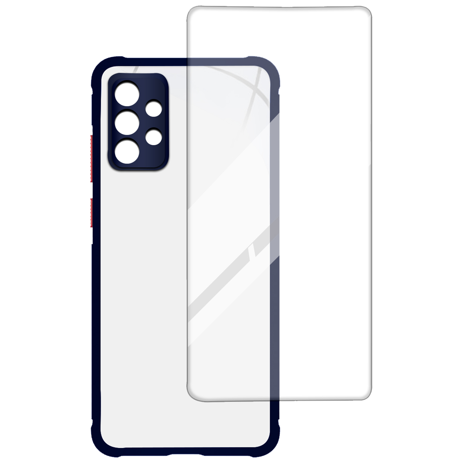 

Arrow Hybrid Back Case and Screen Protector Bundle For Samsung Galaxy A72 (Oleophobic Coated, AR-969, Blue), No color